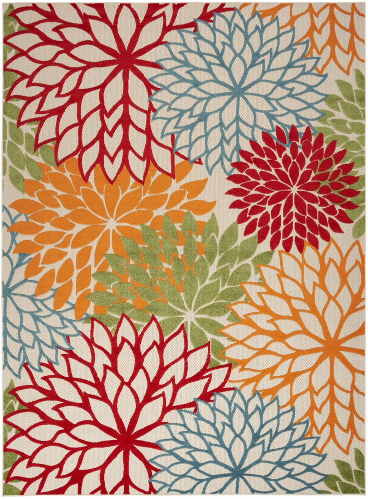 10' X 14' Green Orange And Red Indoor Outdoor Area Rug HomeRoots