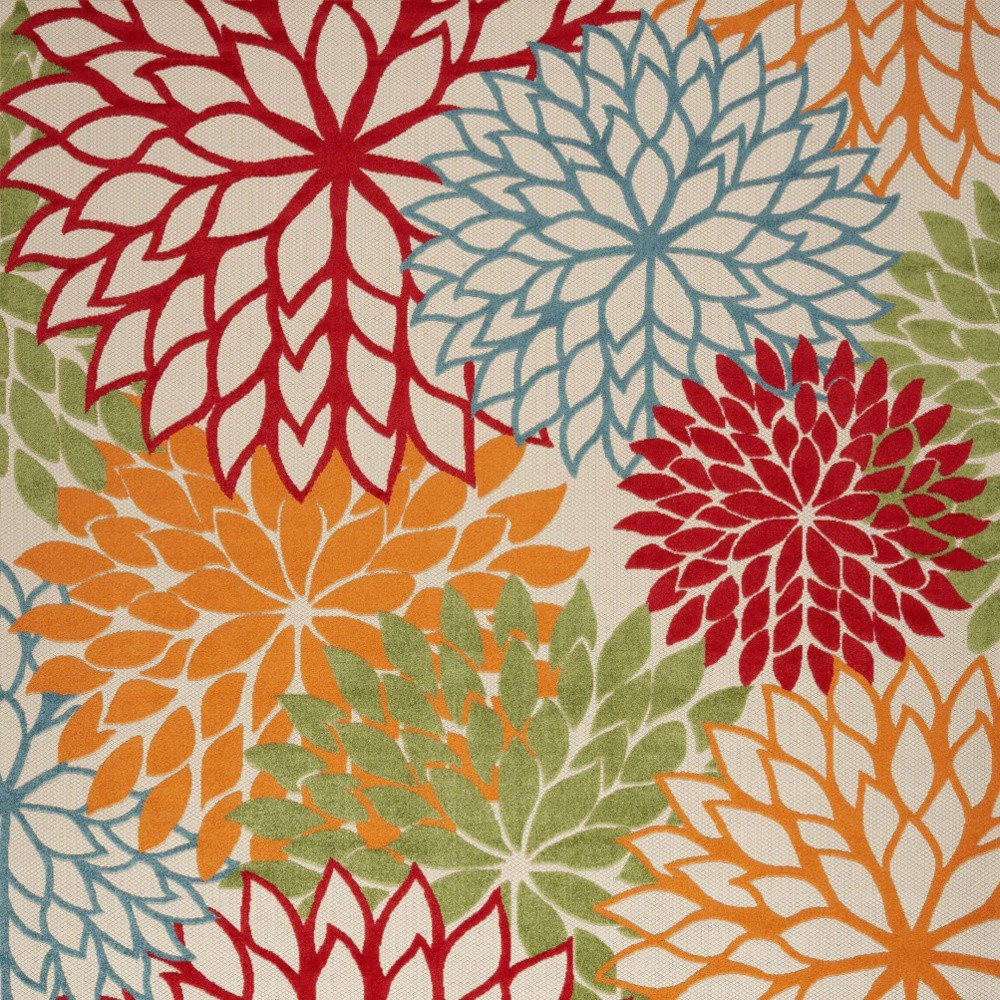 10' X 14' Green Orange And Red Indoor Outdoor Area Rug HomeRoots
