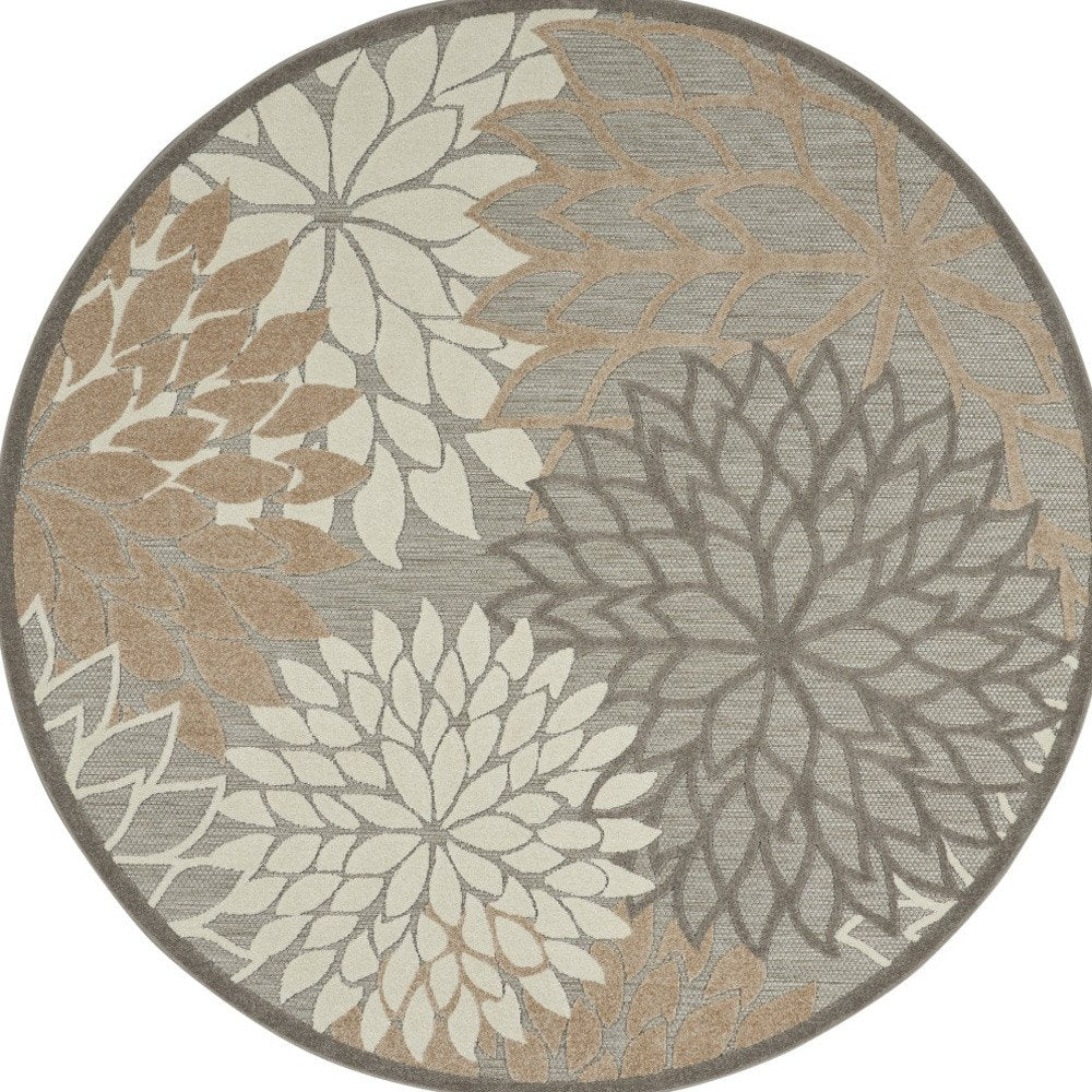 10' Gray and Ivory Indoor Outdoor Area Rug — view 3