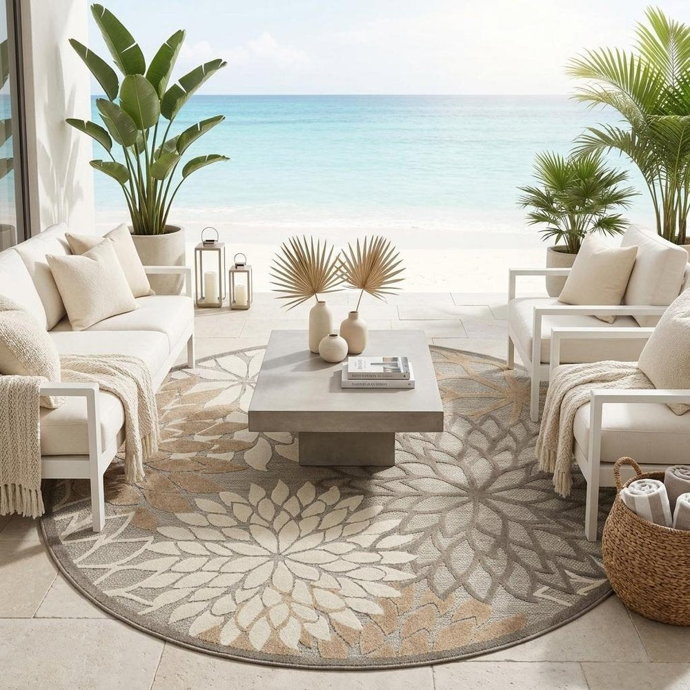 10' Gray and Ivory Indoor Outdoor Area Rug — view 11
