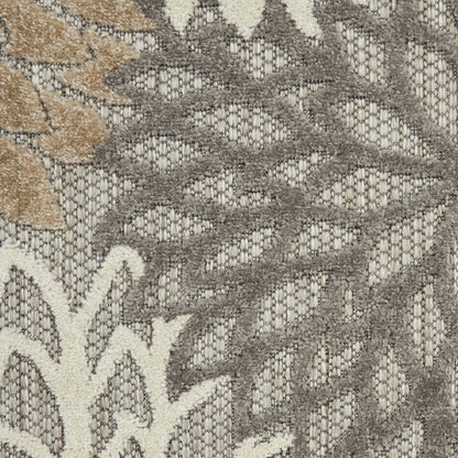 10' Gray and Ivory Indoor Outdoor Area Rug HomeRoots
