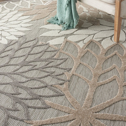 10' Gray and Ivory Indoor Outdoor Area Rug HomeRoots