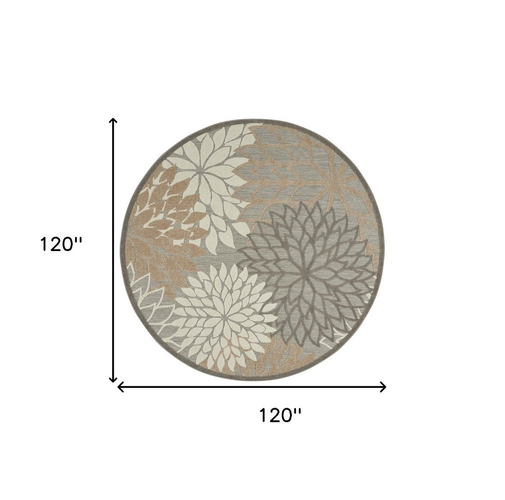 10' Gray and Ivory Indoor Outdoor Area Rug — view 1