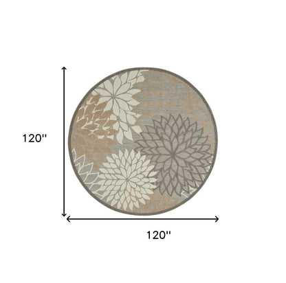 10' Gray and Ivory Indoor Outdoor Area Rug HomeRoots
