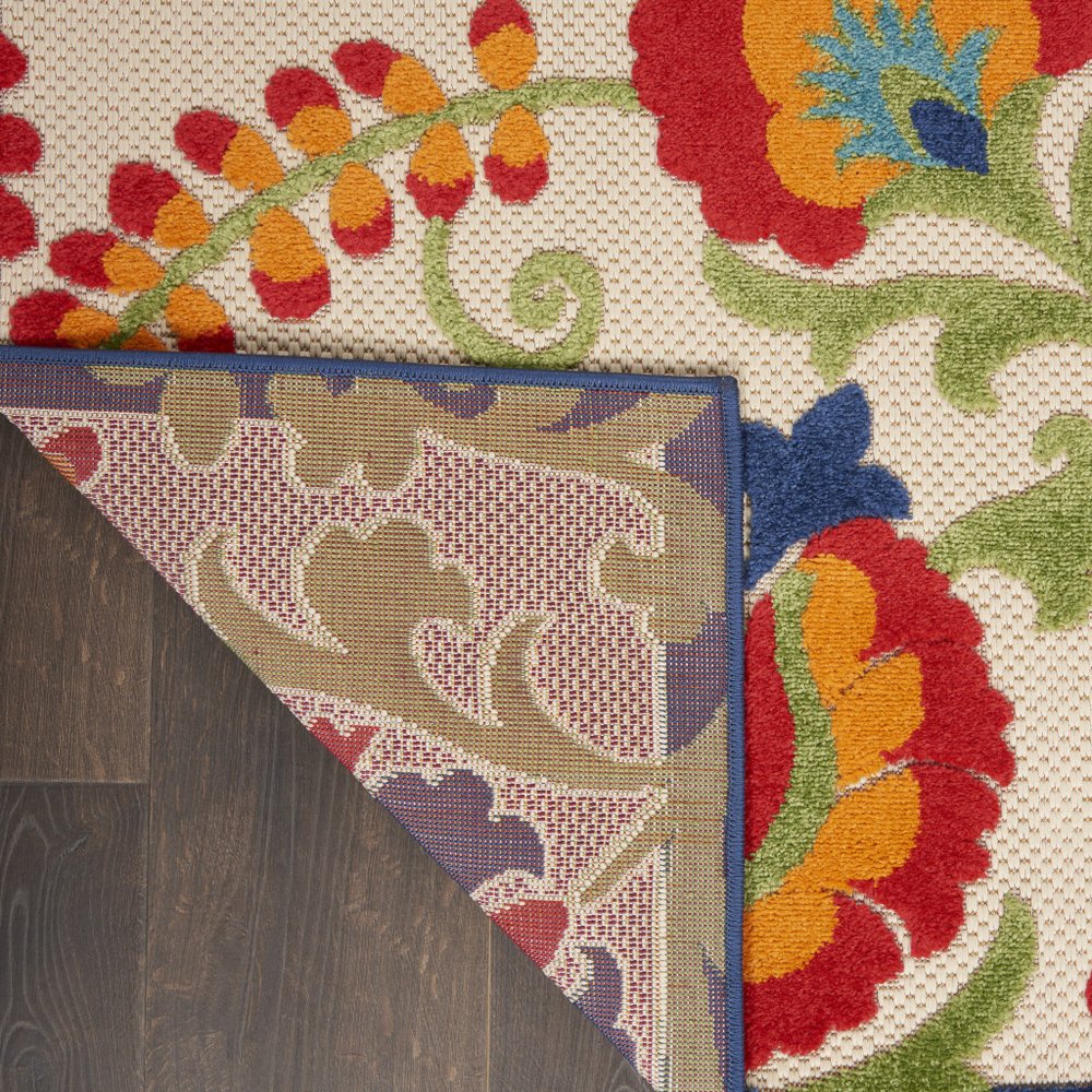 12' X 15' Ivory Blue And Orange Indoor Outdoor Area Rug — view 8