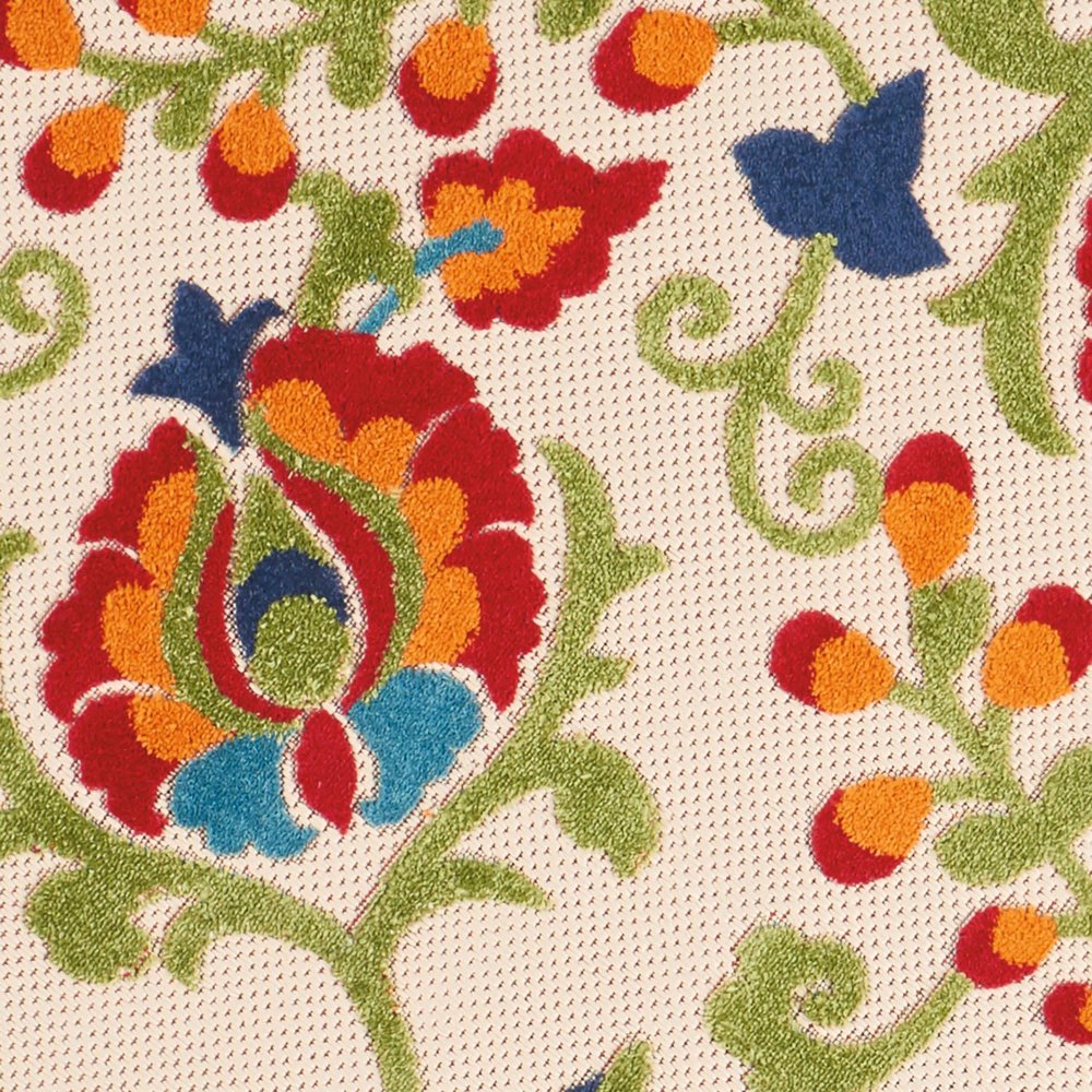 12' X 15' Ivory Blue And Orange Indoor Outdoor Area Rug HomeRoots