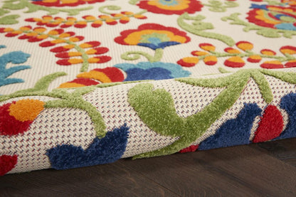 12' X 15' Ivory Blue And Orange Indoor Outdoor Area Rug HomeRoots