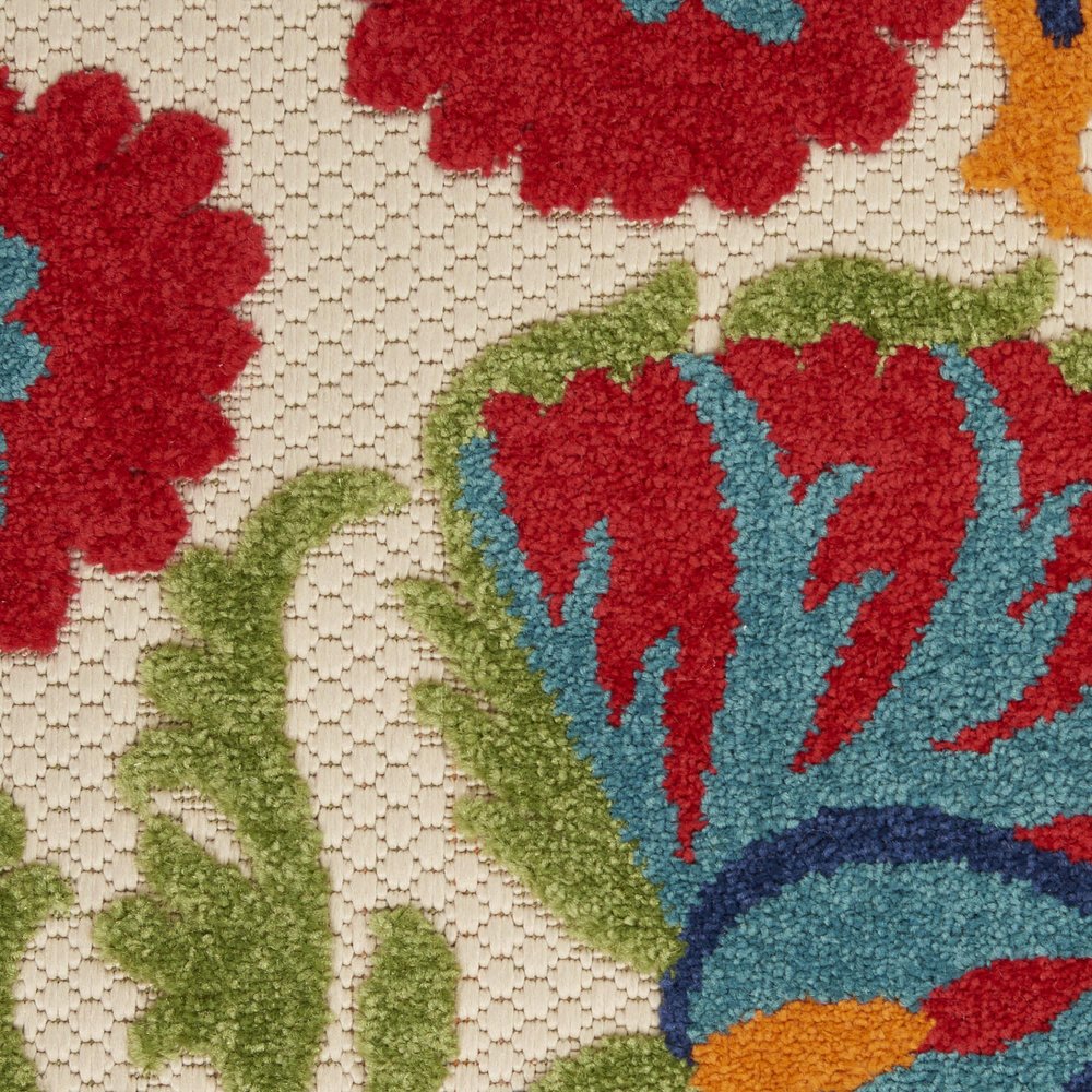 10' X 14' Red And Ivory Indoor Outdoor Area Rug — view 3