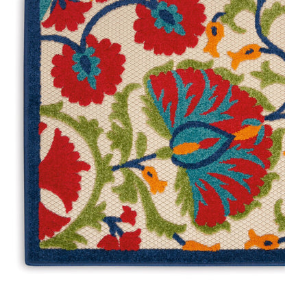 10' X 14' Red And Ivory Indoor Outdoor Area Rug HomeRoots