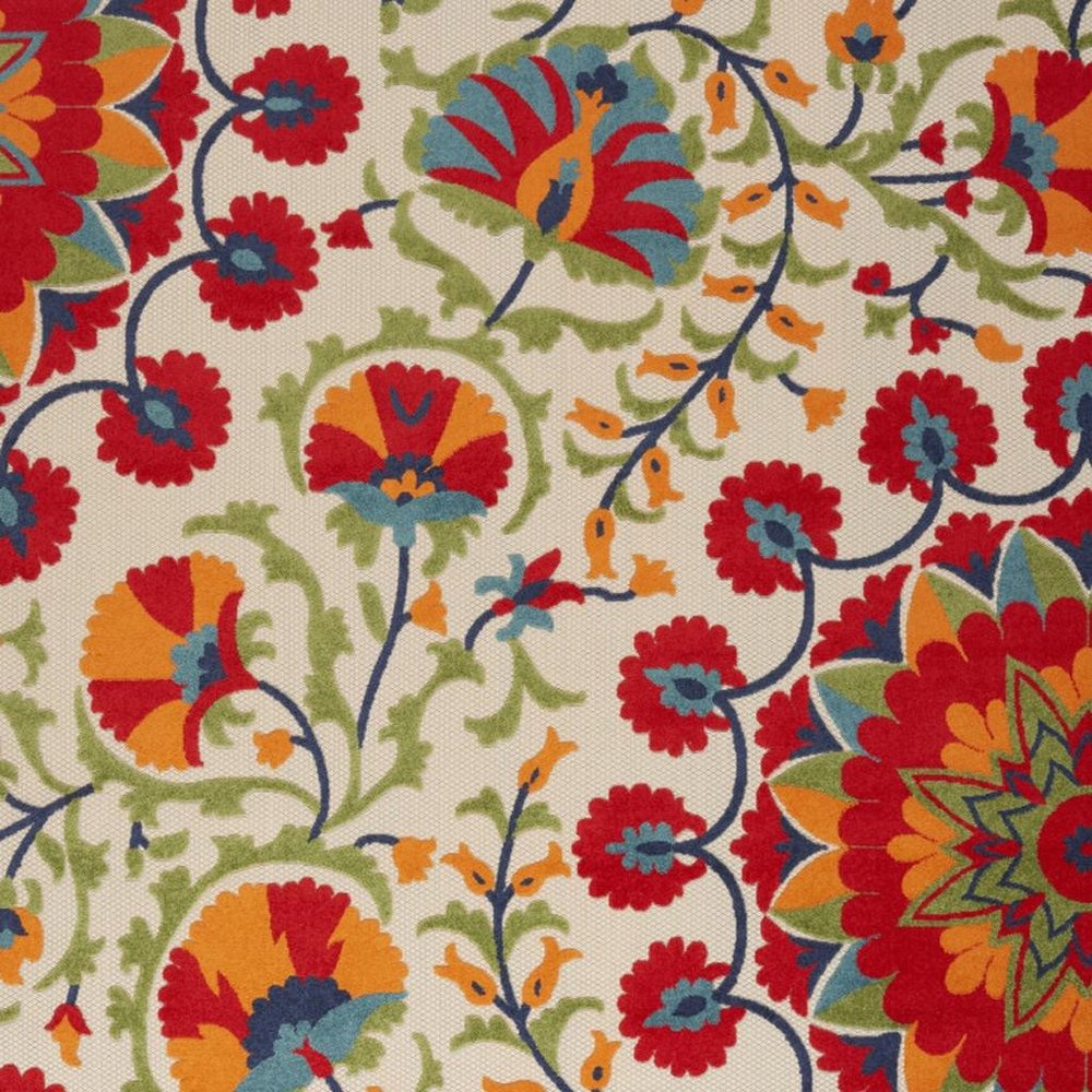 10' X 14' Red And Ivory Indoor Outdoor Area Rug — view 10