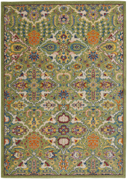 4' X 6' Green Floral Power Loom Area Rug - 48.0" (H) x 72.0" (W) x 0.25" (D)