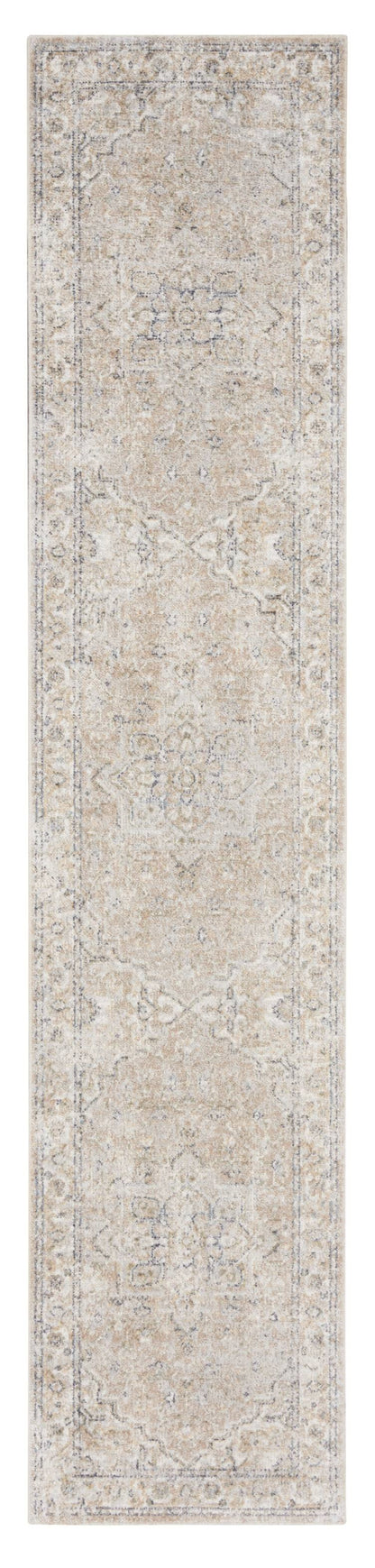 10' Beige Oriental Power Loom Washable Runner Rug - 26.0" (L) x 120.0" (W) x 0.28" (H)