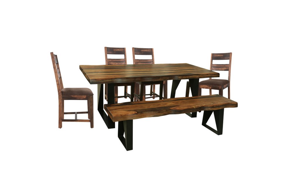 80" Dark Brown And Black Solid Wood And Metal Sled Base Dining Table HomeRoots
