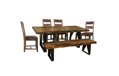80" Dark Brown And Black Solid Wood And Metal Sled Base Dining Table HomeRoots