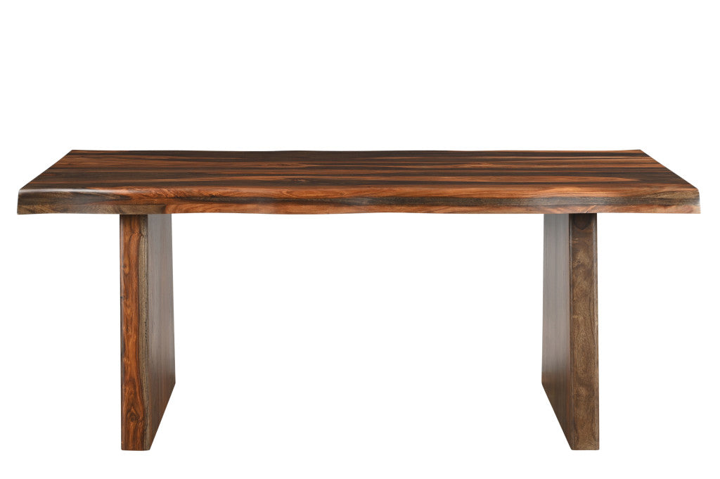 74" Dark Brown Solid Wood Dining Table