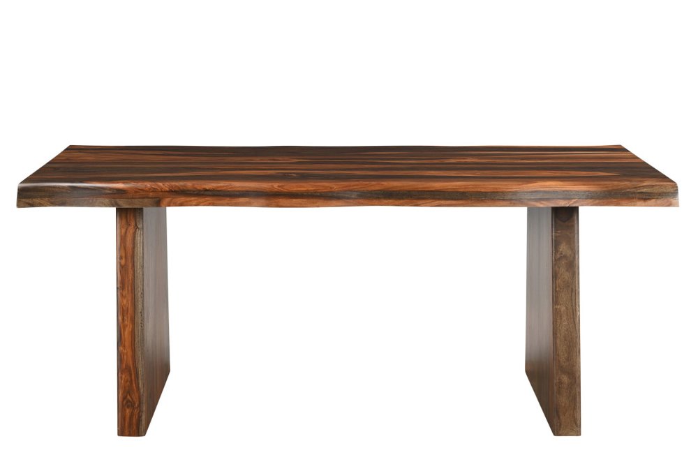 74" Dark Brown Solid Wood Dining Table HomeRoots