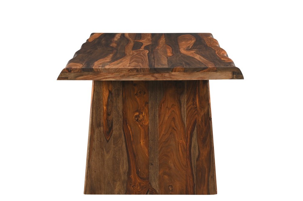 74" Dark Brown Solid Wood Dining Table HomeRoots