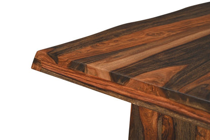 86" Dark Brown Solid Wood Dining Table HomeRoots