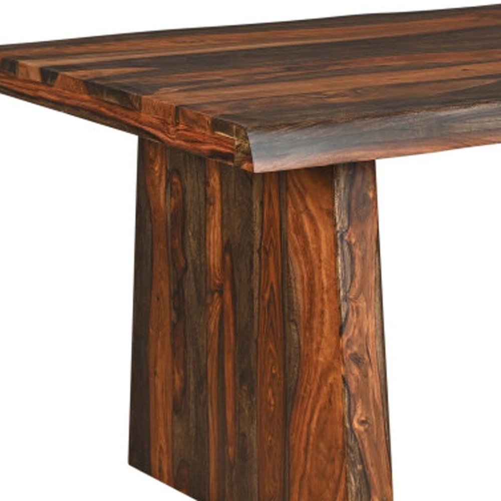 86" Dark Brown Solid Wood Dining Table HomeRoots
