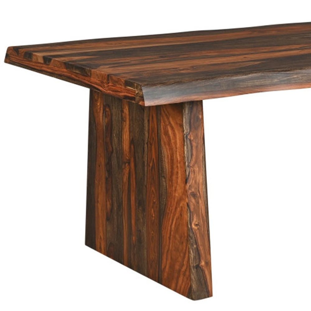 86" Dark Brown Solid Wood Dining Table HomeRoots
