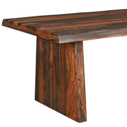 86" Dark Brown Solid Wood Dining Table HomeRoots
