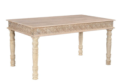 60" White Solid Wood Dining Table HomeRoots