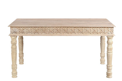 60" White Solid Wood Dining Table HomeRoots