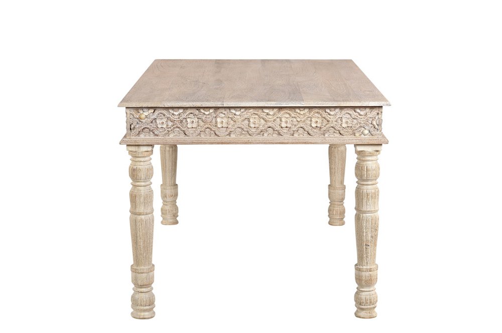 60" White Solid Wood Dining Table — view 3