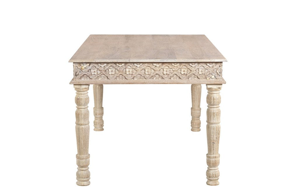 60" White Solid Wood Dining Table — view 4