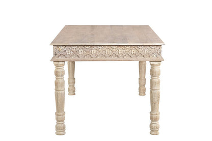 60" White Solid Wood Dining Table HomeRoots
