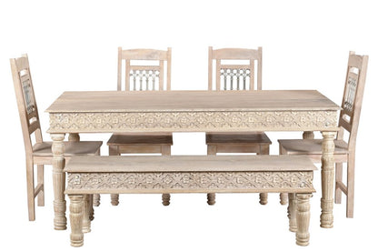 60" White Solid Wood Dining Table HomeRoots