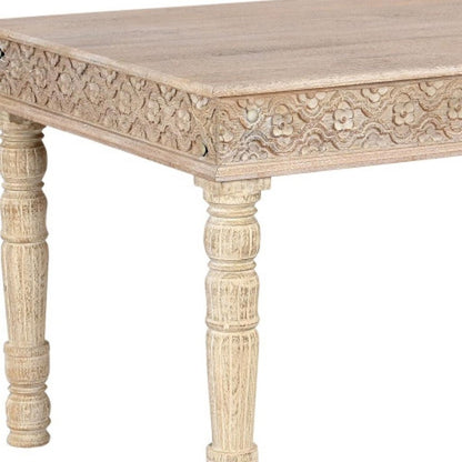60" White Solid Wood Dining Table HomeRoots