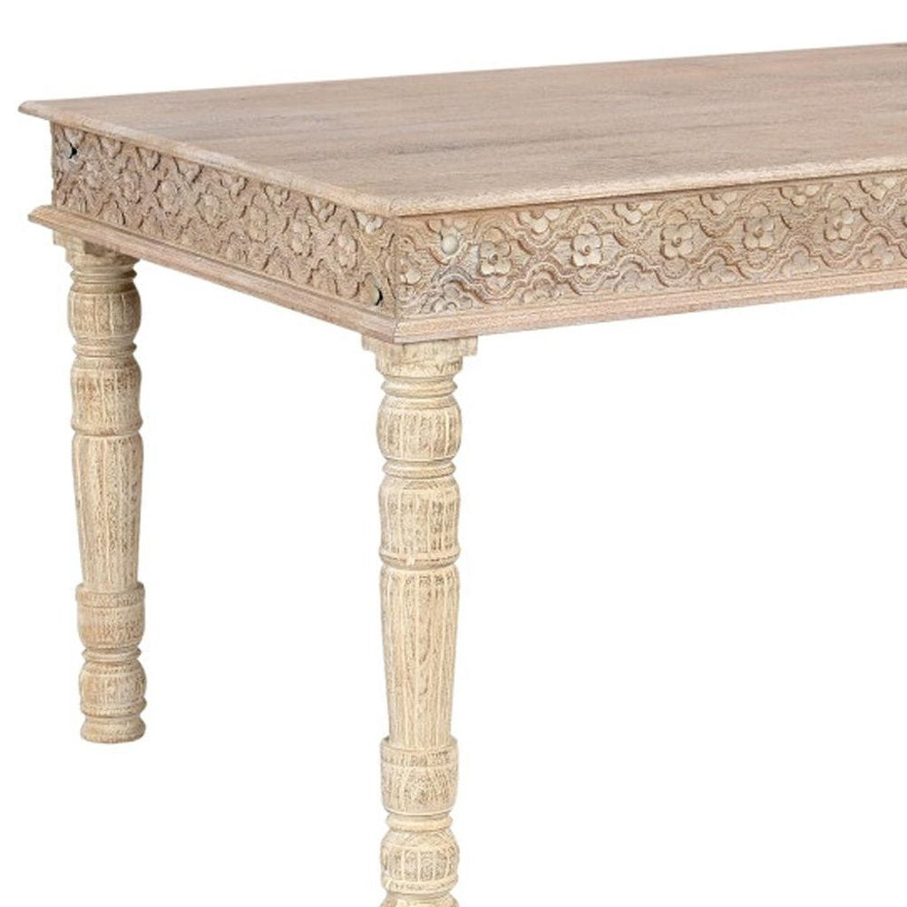 60" White Solid Wood Dining Table HomeRoots