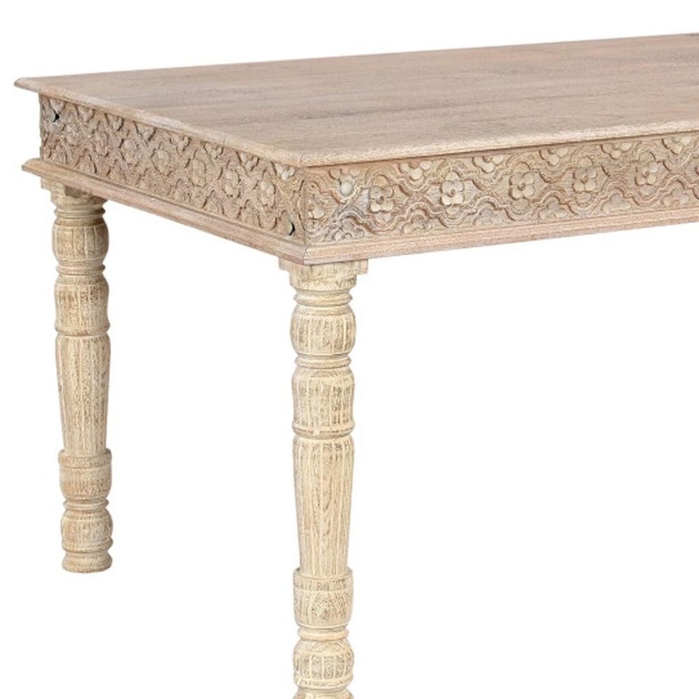 60" White Solid Wood Dining Table — view 8