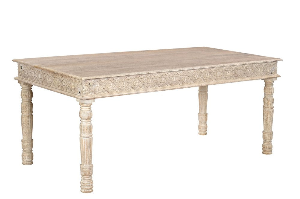 60" White Solid Wood Dining Table HomeRoots
