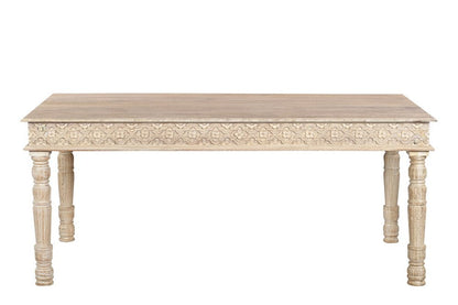 60" White Solid Wood Dining Table HomeRoots