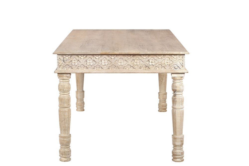 60" White Solid Wood Dining Table HomeRoots