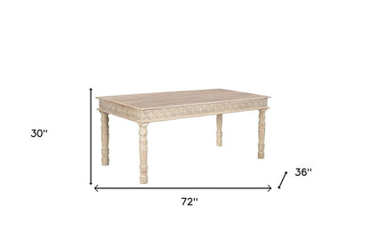 60" White Solid Wood Dining Table HomeRoots
