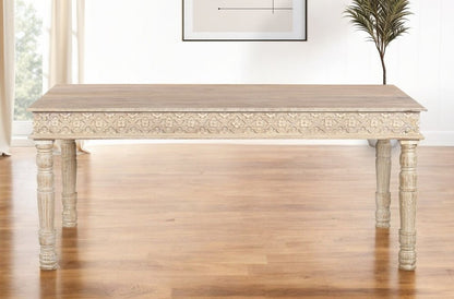 60" White Solid Wood Dining Table HomeRoots
