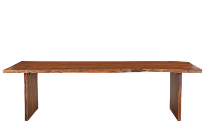 72" Brown Solid Wood Double Pedestal Base Dining Table