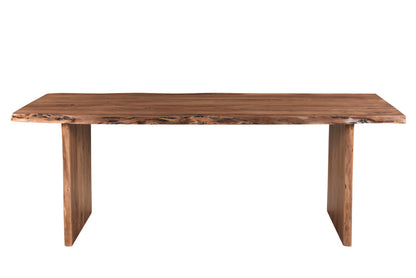 84" Brown Solid Wood Dining Table