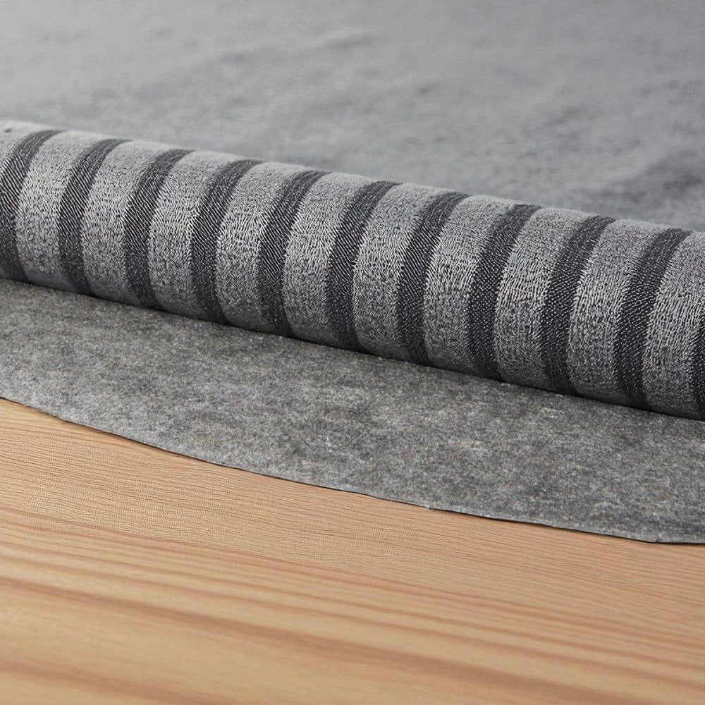 8' Round Gray Non Slip Rug Pad HomeRoots