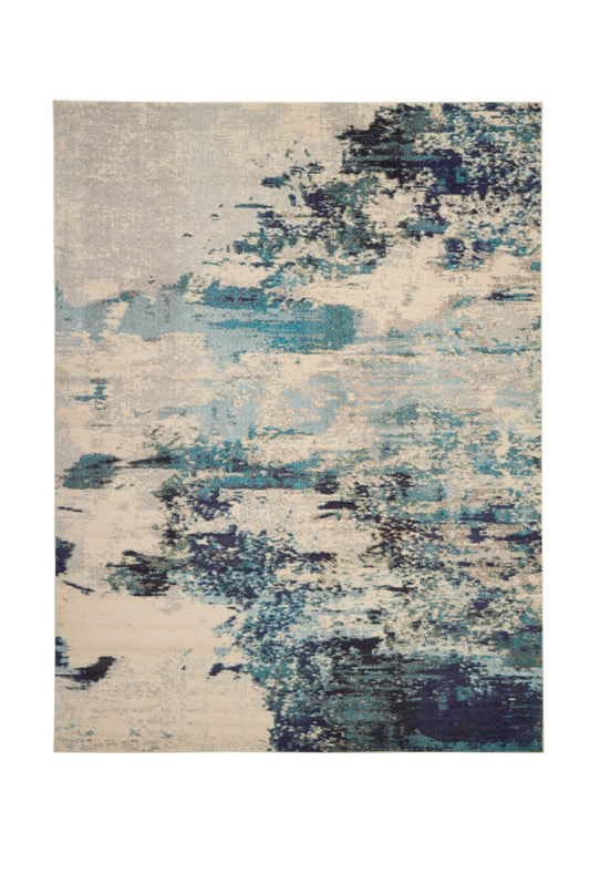 9' X 12' Ivory Abstract Power Loom Area Rug - 108.0" (H) x 144.0" (W) x 0.5" (D)