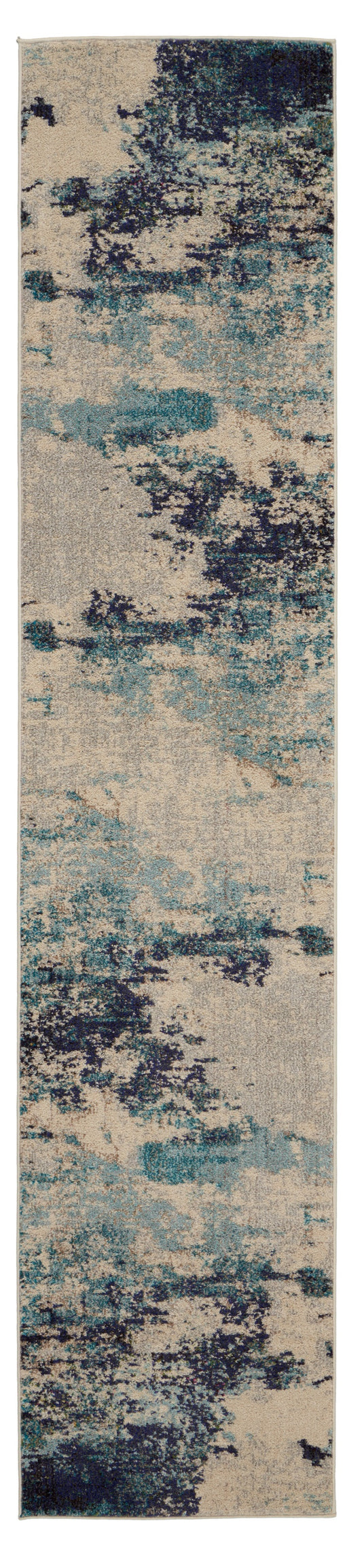 12' Ivory Abstract Power Loom Runner Rug - 24.0" (L) x 45.0" (W) x 0.28" (H)