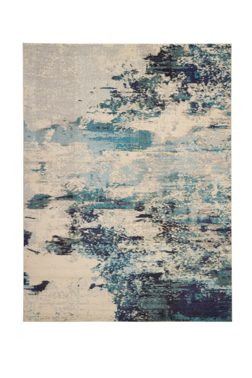 10' X 14' Ivory Abstract Power Loom Area Rug - 24.0" (L) x 36.0" (W) x 0.24" (H)