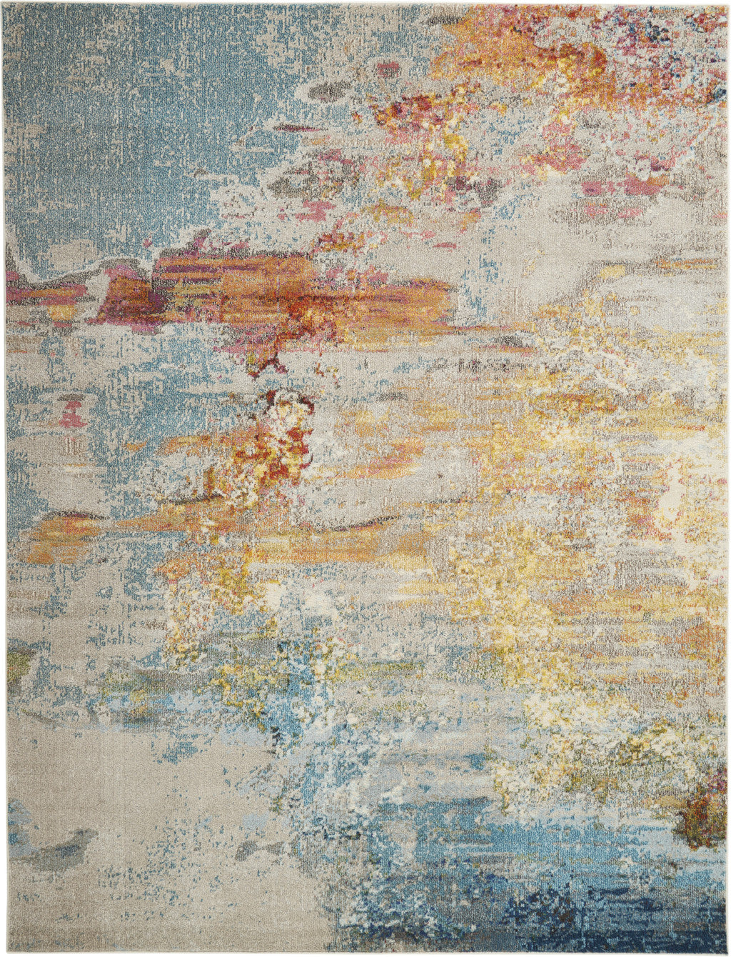 12' X 15' Blue And Gray Abstract Power Loom Area Rug - 26.77" (L) x 90.55" (W) x 0.39" (H)