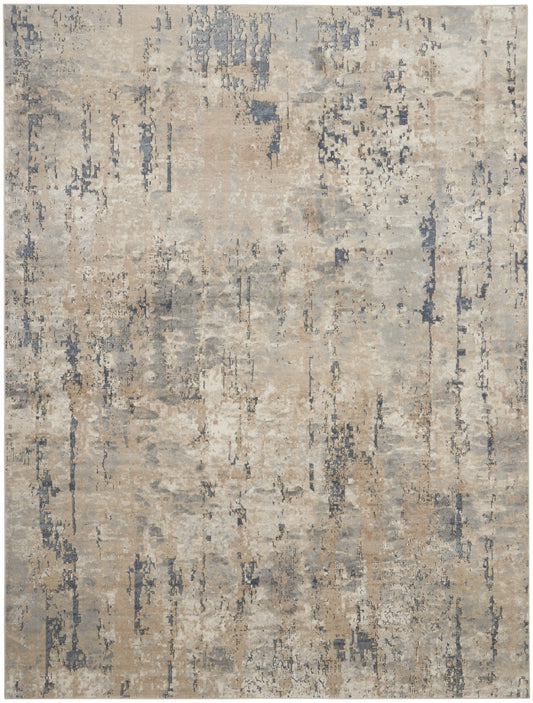 9' X 12' Beige Abstract Power Loom Area Rug - 106.0" (H) x 142.0" (W) x 0.32" (D)