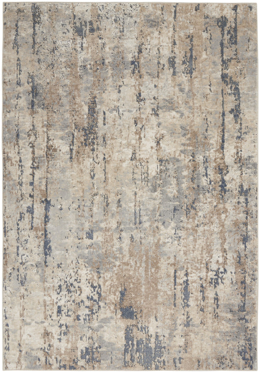 6' X 9' Beige Abstract Power Loom Area Rug - 72.0" (H) x 108.0" (W) x 0.32" (D)