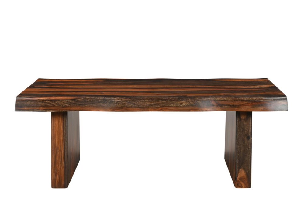 51" Dark Brown Solid Wood Sled Coffee Table — view 8