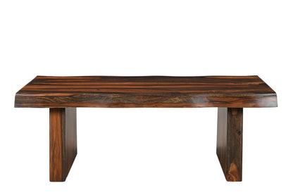 51" Dark Brown Solid Wood Sled Coffee Table HomeRoots